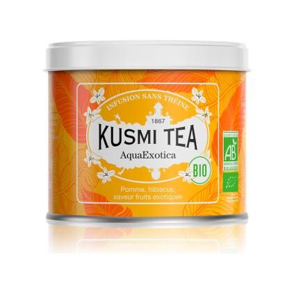 Ovocný čaj AQUAEXOTICA, plechovka sypaného čaju 100 g, Kusmi Tea