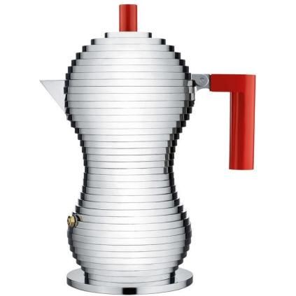 Moka kávovar na espresso PULCINA 150 ml, červený, Alessi