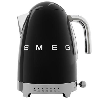 Rýchlovarná kanvica s reguláciou teploty KLF04BLEU 1,7 l, čierna, Smeg