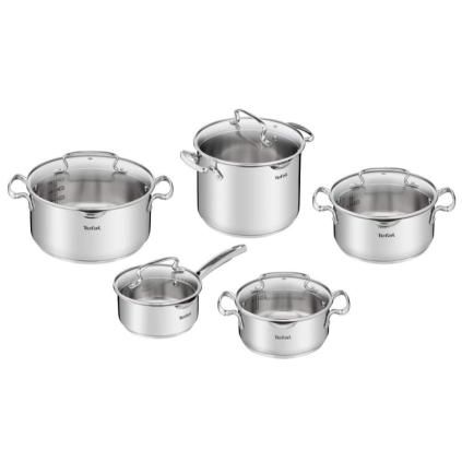 Súprava hrncov DUETTO+ G719SA74, sada 10 ks, nerez, Tefal