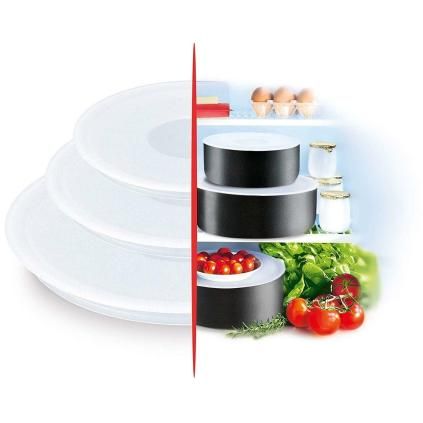 Veká INGENIO L9019222, sada 3 ks, na uchovanie pokrmu, plast, Tefal