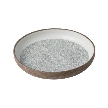 Dezertný tanier CRAZED GREY 22 cm, s vysokým okrajom, MIJ