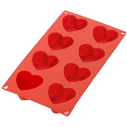 Forma na dezert HEART, červená, silikónová, Lékué