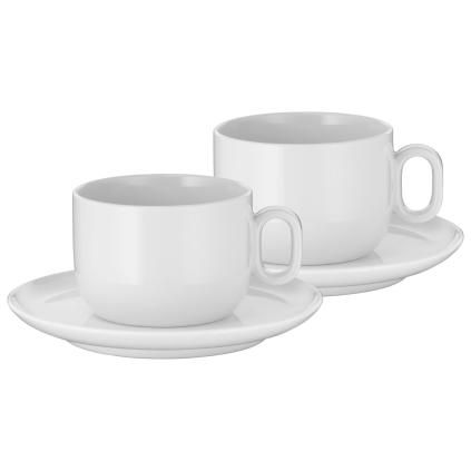 Šálka na kávu s podšálkou BARISTA, sada 2 ks, 160 ml, biela, WMF