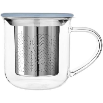 Šálka na čaj MINIMA EVA 400 ml, s filtrom a modrým vekom, Viva Scandinavia
