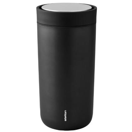 Termohrnček TO GO CLICK 400 ml, lesklá čierna, Stelton