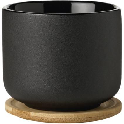 Hrnček s podtáckou THEO 200 ml, čierna, Stelton