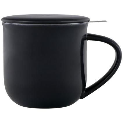 Hrnček s infuzérom na čaj MINIMA EVA 350 ml, čierna, porcelán, Viva Scandinavia
