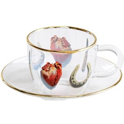 Šálka na kávu s podšálkou TOILETPAPER I LOVE YOU 110 ml, Seletti