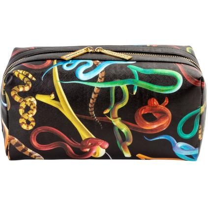 Kozmetická taška TOILETPAPER SNAKES 25,5 x 12 cm, čierna, Seletti