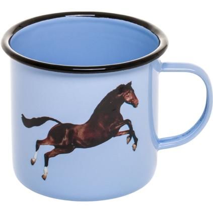 Hrnček TOILETPAPER HORSE 10 cm, modrý, smalt, Seletti