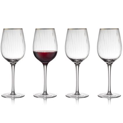 Pohár na červené víno PALERMO GOLD , sada 4 ks, 300 ml, Lyngby Glas