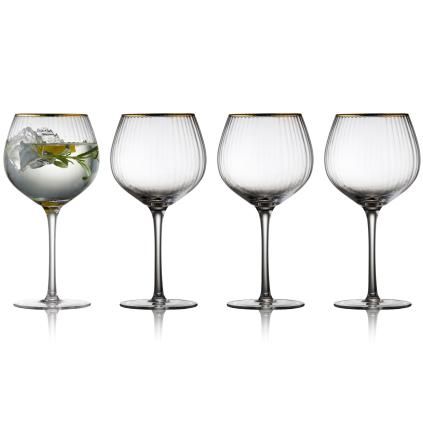 Pohár na koktail PALERMO GOLD 650 ml, sada 4 ks, na gin & tonic, zlatá, Lyngby Glas