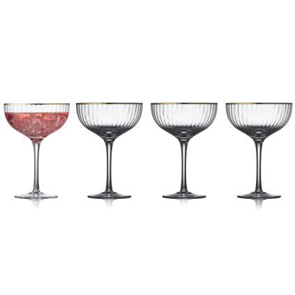 Pohár na koktail PALERMO GOLD , sada 4 ks, 315 ml, Lyngby Glas