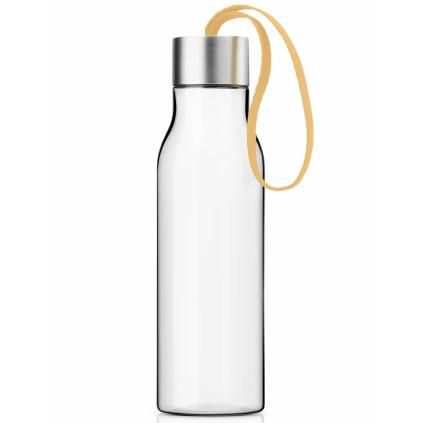 Fľaša na pitie 500 ml, zlatisto pieskový remienok, plast, Eva Trio