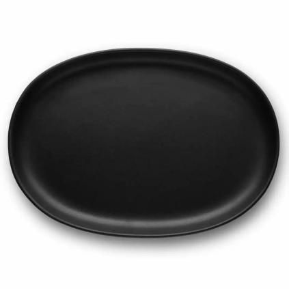 Jedálenský tanier NORDIC KITCHEN 26 cm, ovál, čierna, kamenina, Eva Trio