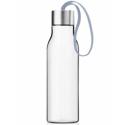Fľaša na pitie 500 ml, oblačne modrý remienok, plast, Eva Trio