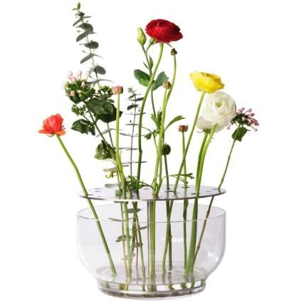 Váza IKEBANA 24 cm, striebro, sklo, Fritz Hansen