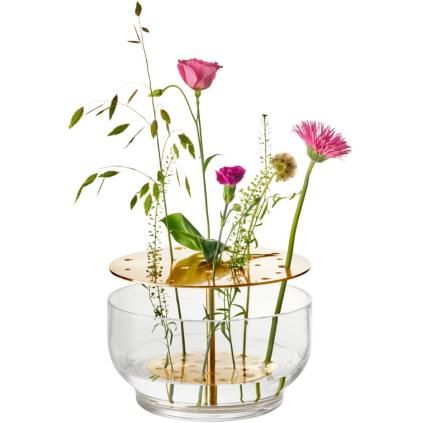 Váza IKEBANA 24 cm, zlato, sklo, Fritz Hansen