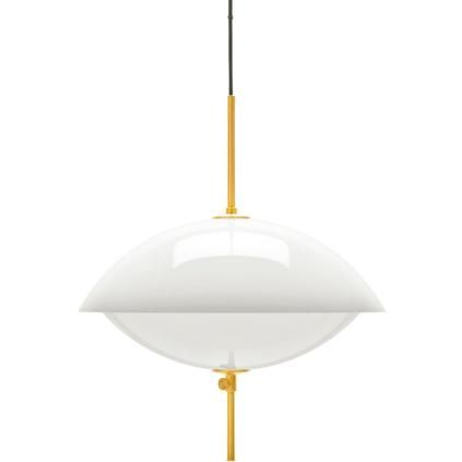 Závesná lampa CLAM 44 cm, biela/mosadz, Fritz Hansen