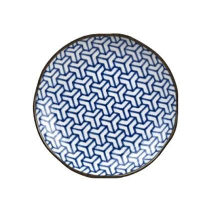 Plytký tanier HERRINGBONE INDIGO IKAT 23 cm, modrý, MIJ
