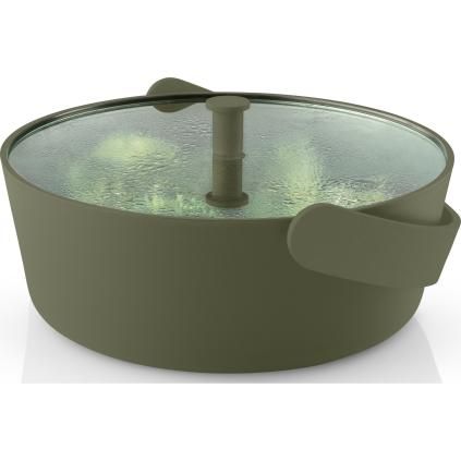 Naparovacia nádoba do mikrovlnky GREEN TOOL 2 l, zelená, sklo/plast, Eva Trio