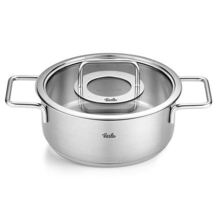 Kastról PURE 20 cm, 2,4 l, so sklenenou pokrievka na hrniec, nerez, Fissler