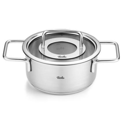 Hrniec PURE 16 cm, 1,9 l, so sklenenou pokrievka na hrniec, nerez, Fissler