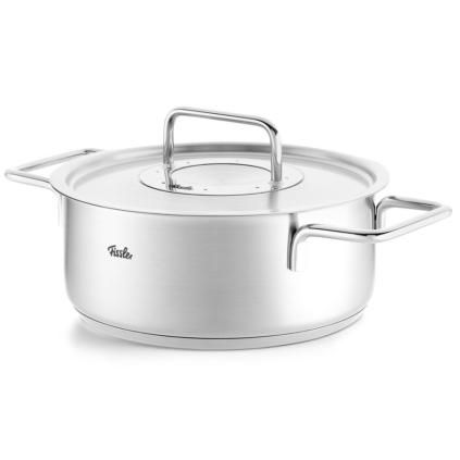 Kastról PURE 24 cm, 3,9 l, s nerezovou pokrievkou na hrniec, nerez, Fissler