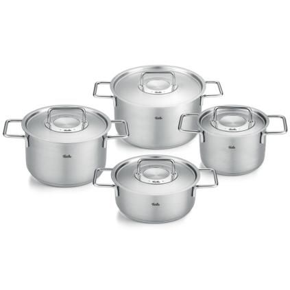 Súprava hrncov PURE, nerezové pokrievka na hrniec, sada 4 ks, nerez, Fissler