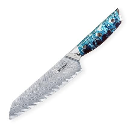 Nôž Santoku RESIN FUTURE 17 cm, modrý, Dellinger
