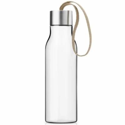 Fľaša na pitie 500 ml, perlovo béžová remienok, plast, Eva Trio