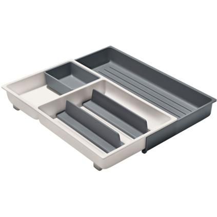 Organizér na príbory GOOD GRIPS 41 cm, s flexibilnou priehradkou, šedá, plast, OXO