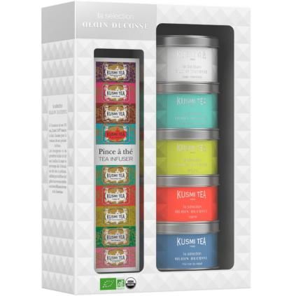Čajová súprava ALAIN DUCASSE , 5 x 20 g plechovka + nálevník, Kusmi Tea