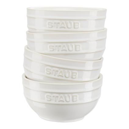 Jedálenská miska 400 ml, sada 4 ks, slonovinová kosť, keramika, Staub