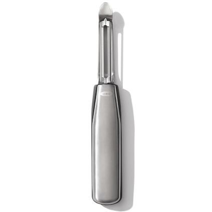 Škrabka na zeleninu STEEL 19 cm, otočná, strieborná, nerezová oceľ, OXO