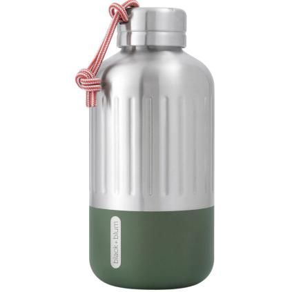 Fľaša na vodu EXPLORER 650 ml, olivová, nerezová oceľ, Black+Blum