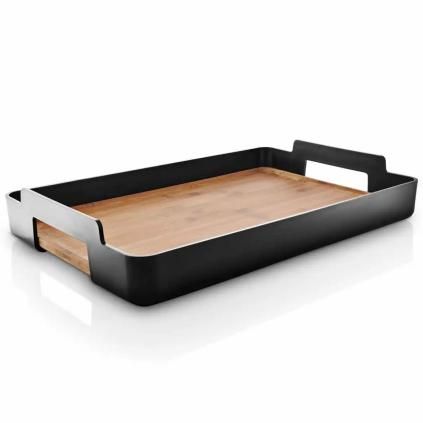 Servírovací podnos NORDIC KITCHEN 50 x 35 cm, čierna, plast/bambus, Eva Trio