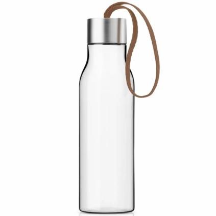 Fľaša na vodu 500 ml, mocca remienok, plast, Eva Trio