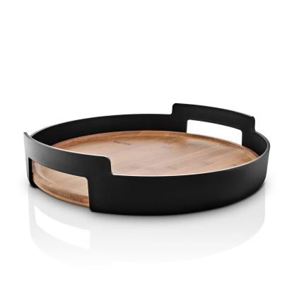 Servírovací podnos NORDIC KITCHEN 35 cm, čierna, plast/bambus, Eva Trio