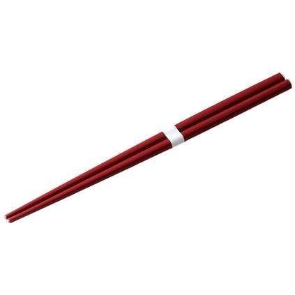 Jedálenské paličky 22,5 cm, tmavo červená / biela, bambus, MIJ