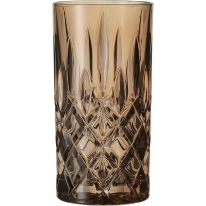 Pohár na long drink nápoje NOBLESSE COLORS 395 ml, sada 2 kusov, tabakový, Nachtmann
