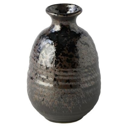 Fľaša na saké 350 ml, čierna, keramika, MIJ