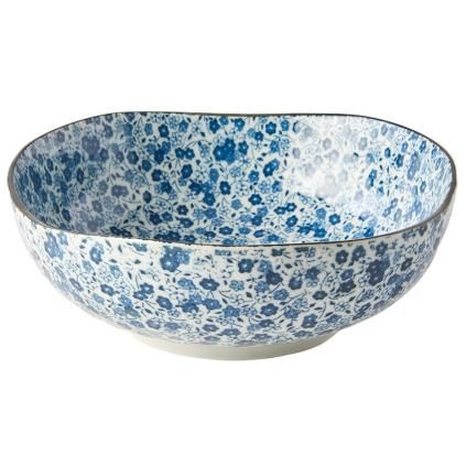 Jedálenská misa BLUE DAISY 20 cm, modrá, keramika, MIJ