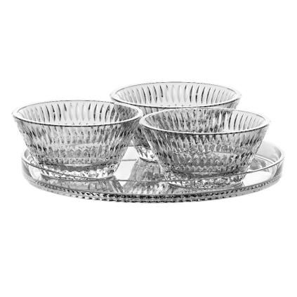 Miska na tapas ETHNO 190 ml, sada 3 ks, s tanierom, číra, Nachtmann