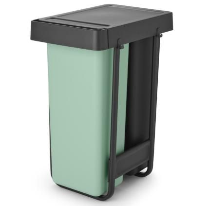 Zabudovaný odpadkový kôš SORT & GO 2x 30 l, tmavo sivá / nefritovo zelená, plast, Brabantia