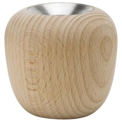 Svietnik na čajovú sviečku ORA 8 cm, hnedá farba, bukové drevo, Stelton