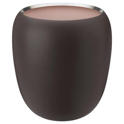 Váza ORA 22 cm, tmavo púdrová, nerezová oceľ, Stelton