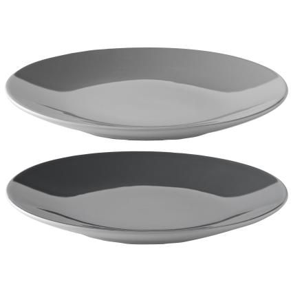 Jedálenský tanier EMMA 22 cm, sada 2 ks, sivá farba, kamenina, Stelton