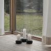 Svietnik na kónickú sviečku HURRICANE 24 cm, čierna farba, kamenina, Stelton